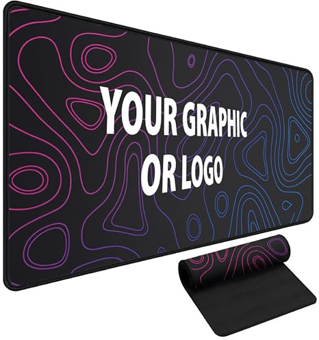 Gaming Mauspad Personalisiert mit Foto und Text| XXL 900x600 mm Gross | 3 mm | fur maus und tastatur | Genähte Kanten für Haltbarkeit - Perfekt für PC, Laptop, MacBook von Gamer Teenager [167]