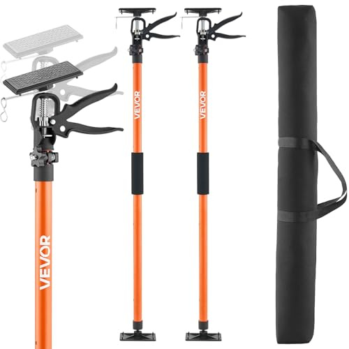 VEVOR Cabinet Jack Support Pole, 2-Pack, 116-290 cm Steel Telescopic Quick Support Rod, Adjustable 3rd Hand System up to 70 kg Capacity for Installing Cabinets, Lifting Drywall, Cargo Bars
