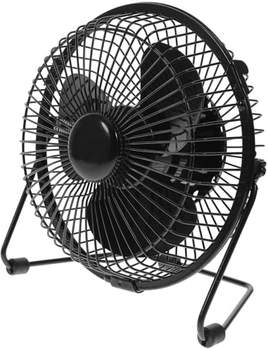 BAZEITFLOW Ventilador Portátil USB LED con Pantalla de Temperatura Mini Ventilador de Escritorio Metálico Silencioso y Fácil de Usar para Oficina y Viaje
