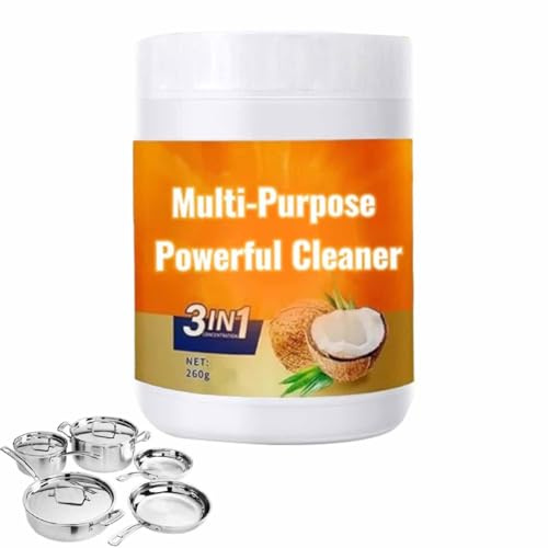 Nettoyant multi-usages puissant pour la cuisine,Pâte de nettoyage et de polissage à l'huile de noix de coco,nettoyant pour ustensiles de cuisine en acier inoxydable,pour carrelage,four (1 pièce)
