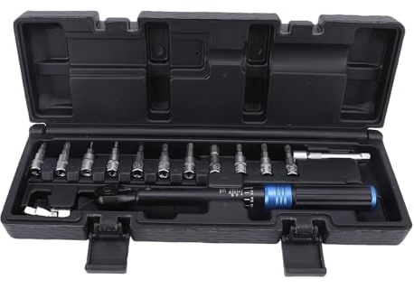 WOHPNLE 14 Piece Bike Torque Wrench Set, 1/4 Inch Drive Click Torque Wrench with 72 Tooth Ratchet, Professional Inch Pound Torque Wrench for Automotive Repair and Maintenance