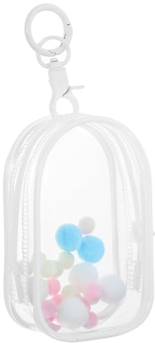 JOINPAYA Clear Figure Display Bag Keychain Transparent Mini Doll Display Pouch with Hanging Hook Portable Doll Bag for Collectible Storage Bjd Dolls Miniatures and Carrying