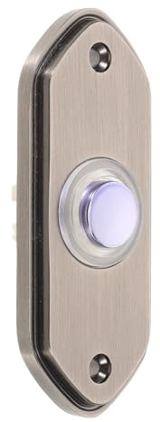 Ipetboom Brass Hexagon Doorbell Button Wall Mounted Retro Long Metal Door Bell Switch for Home, Store, Indoor Wall Installation, Traditional Vintage Door Chime Push Button