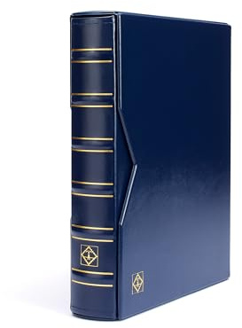 Leuchtturm 328848 Banknotenalbum Vario Classic - Hochwertiger Ringbinder zum selber Gestalten inkl. Schutzkassette - blau