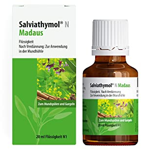 Salviathymol N MADAUS: Mundspülung bei Entzündung von Zahnfleisch und Mundschleimhaut mit sieben ätherischen Ölen, 20 ml
