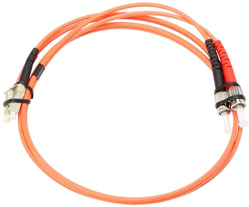 StarTech Cable de Fibra Multimodo OM2 1m LC a ST LSZH (50FIBLCST1) | Inmune a interferencias electromagnéticas, Ancho de banda de 500MHz, Conectores macho moldeados