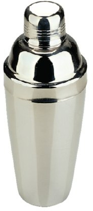 Olympia C581 - Coctelera tipo Cobbler de 3 piezas en acero inoxidable plateado, profesional para barman, para cócteles y bebidas, utensilio de bar