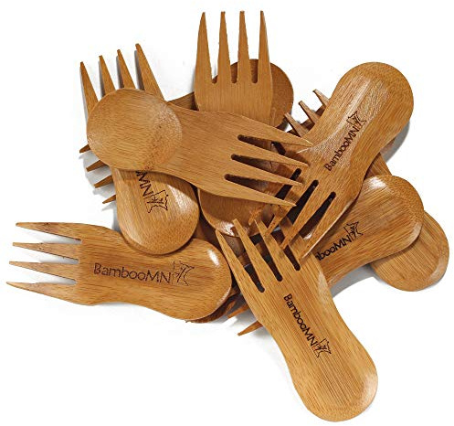 BambooMN Brand - Solid Bamboo Stubby Spork 3.9 - 100 pcs