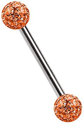 Titan Piercing Stab in 1,6 mm Stärke, wählbar von 12-20 mm Länge mit Zwei Epoxy Kugeln in vielen Farben