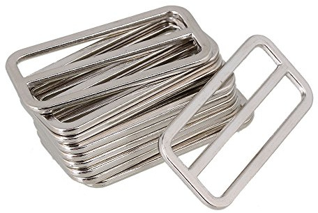 BQLZR 5cm ceinture argent alliage de zinc lourds soudés tri-glisseurs curseurs boucle pour sacs à main et sacs à dos accessoires de 10