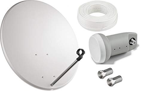 SET SATELLITE: PARABOLA 60 CM+LNB+20 METRI DI CAVO+2 SPINOTTI