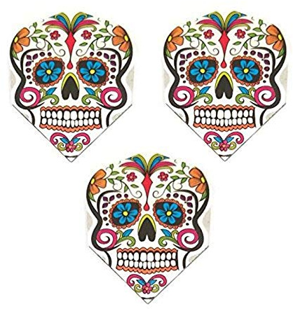 Art Attack Harrows Quadro Sugar Skull Day of The Dead 75 Mikron Starke Standard-Dart-Flights, 9 Stück