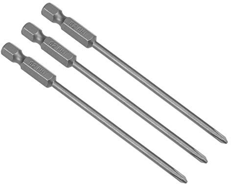 sourcing map Embout de Tournevis Cruciforme PH1 Magnétique S2 H1/4 x 100 x 3PH1 3Pcs
