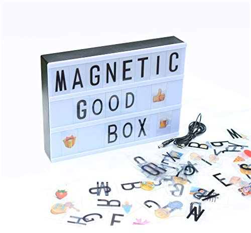 A5 Magnetic Cinema Leuchtkasten mit 90 Buchstaben Zahlen und Symbolen Batterie oder USB Passen Sie Ihre eigene Nachricht für Hochzeit Geburtstagsfeiern