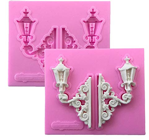 DUBENS 2 pezzi di stampi in silicone a forma di lampada da strada, fai da te, album da collezione, mini album per carte, decorazioni, per gesso di argilla, parigi, in silicone
