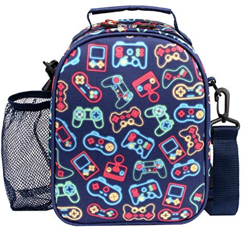Fringoo - Vianda Gamer Neón - Lonchera para niños con aislamiento térmico - Geniales loncheras gamer - Regalos para jugadores