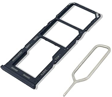 Eonpam Tiroir Carte SIM pour (Samsung Galaxy A12) Support Qualité d'origine Remplacement Plateau Memory SD Slot Carte SIM avec Aiguille SIM(Noir)