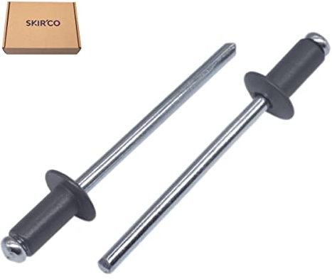 SKIR'CO (1000 Stück) Lackierte Blindnieten 3,2 x 8 mm, Kuppelkopf, DIN 7337, Aluminiumniete, Popniete (1000, Anthrazitgrau RAL 7016)
