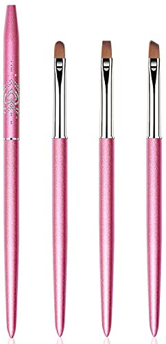 SILPECWEE Set di 3 spazzole per unghie per la pulizia dello smalto, spazzola in acrilico, spazzola per pulizia delle cuticole e acetone, pennelli per nail art francese