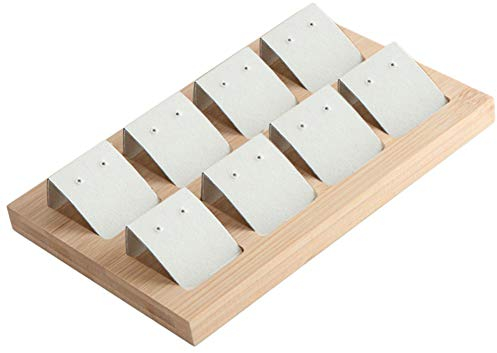 Porta orecchini in legno vassoio di carta orecchino per gioielli accessori display (colore: 8 paia bianco)
