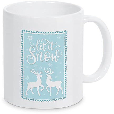 artboxONE Tasse Let it Snow auf Eisblau von CalliLetters - Kaffeetasse Typografie