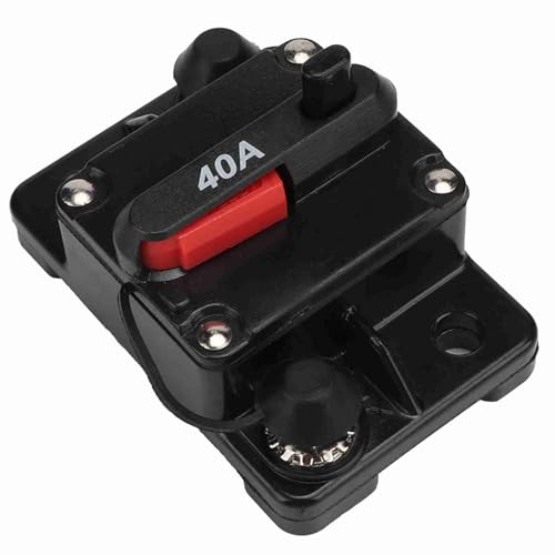 Interruttore Automatico 12V 30A/40A/60A con Riarmo Manuale, Interruttore Automatico in Metallo con Riarmo Manuale, Alta Tecnologia, Interruttore con Portafusibile a Riarmo Manuale(40A),fusibile