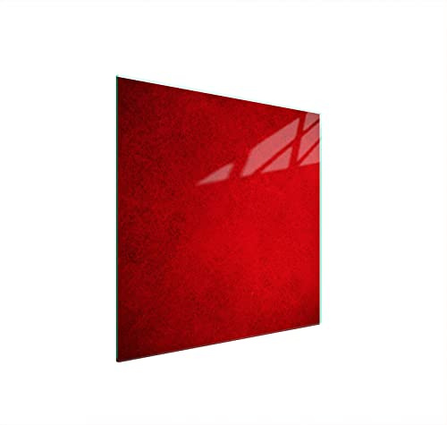 DarHuas Herdabdeckplatte 50x52 cm 1-teilig Ceranfeldabdeckung Induktion Herdschutz Spritzschutz Glasplatte Deko Schneidebrett aus Gehärtetem Glas, Rot