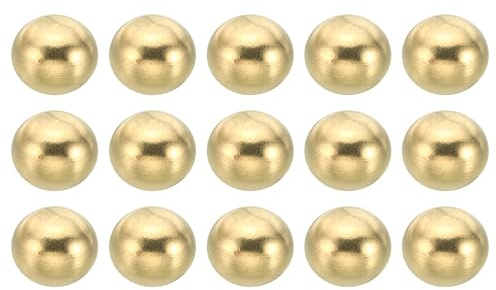 PATIKIL M3x0.5 Gewinde Hutmuttern Knopf 15 Pack Messing Kugel Lampe Dekoration Schraubkappen Mutter Abdeckmutter für Möbel Beleuchtung oder Basteln Projekt 10mm