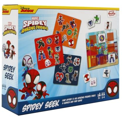 Spidey and his Amazing Friends Seek, Find Spidey, Friends and Villains in this Fun Hide & Seek Game for Marvel Fans, Great Gift, 2-4 Players, Ages 3+ Years