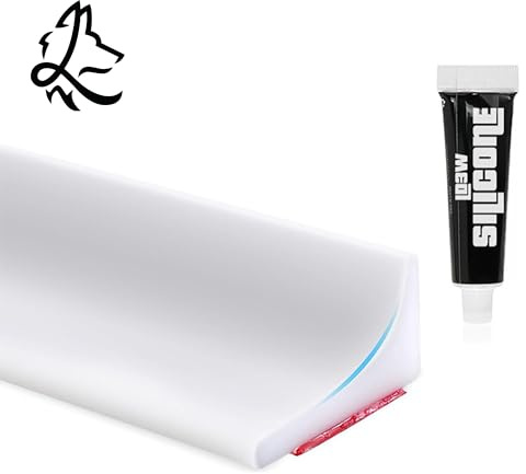 Bande d'étanchéité Silicone Pliable Autocollant avec Tube de silicone, Joint Salle de Bain Douches, Cuisine Evier,Seuil de Douche,Barriere de Douche Anti Débordement,Souple,2 Metres, Blanc