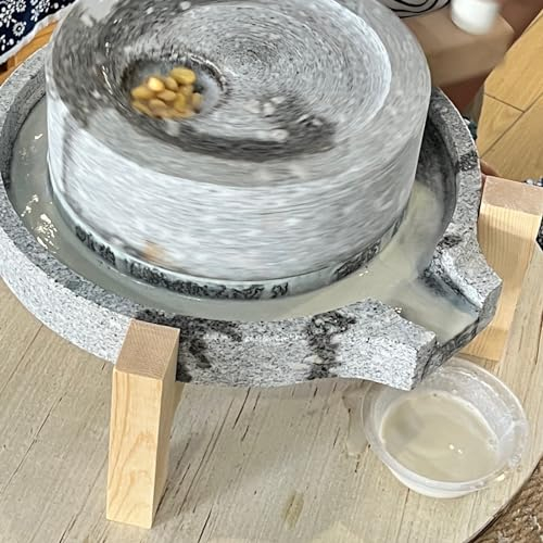 Wet/Dry Grinding Stone Mill for Home, Handmade Stone Grain Mill Grinder for Spice Nut Cereal Barley, Smooth Manual Food Paste Mill (Size : 30 x 40 cm (11 3/4 x 15 3/4))