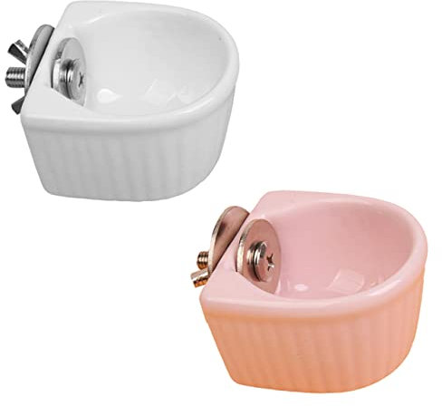 Supvox 2stücke Keramische Futternäpfe Für Kleintiere Squirrel Bowl Für Hamster Und Kaninchen rutschfest Und Pflegeleicht Weiß Und Rosa Für Futter Und Wasser