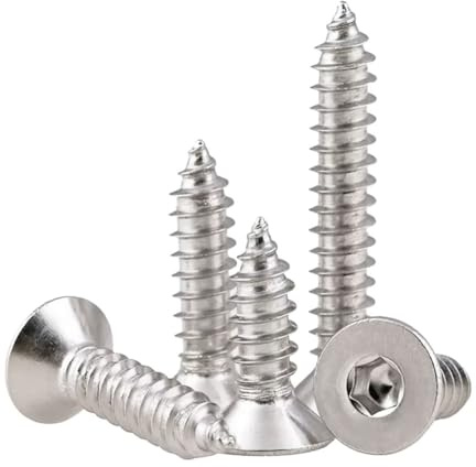 Yyyuluo M6 Acero Inoxidable 304 Avellanado Tornillos Allen Hexagonales Grado 8 Cabeza Plana Tornillos para Madera para Carpintería Bricolaje Metal Construcción