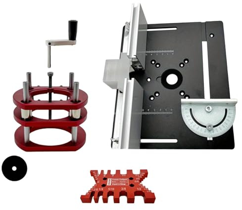 Oberfräsen-Liftsystem,Präzisions-Oberfräsen-Lift,Manuelles Hebe-Router-Hebesystem-Kit - Manuelles Hebeset, Tischkreissägen-Einsatz-Grundplatte zum Schlitzen, Trimmen, Anfasen