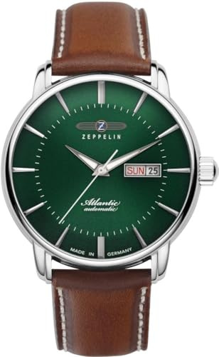 Zeppelin Herrenuhr Automatik Atlantic Braun/Grün 8466-4