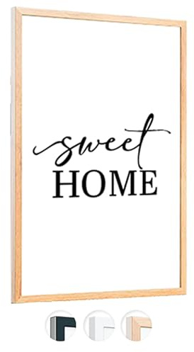 edihome, Cadre 50x70, en Bois, Laminé Acrylique, Mural, Décoration de Salon, pour Puzzle, Maillot, Poster (Bois, 50x70)