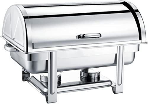 SmPinnaA 9 L Chafing Dish Aus Edelstahl – Buffet-Servier-Speisenwärmer Mit Wasserpfanne, Speisepfanne, Brennstoffhalter Und Deckel – Für Buffet-Essen, Party, Hochzeitsbankett