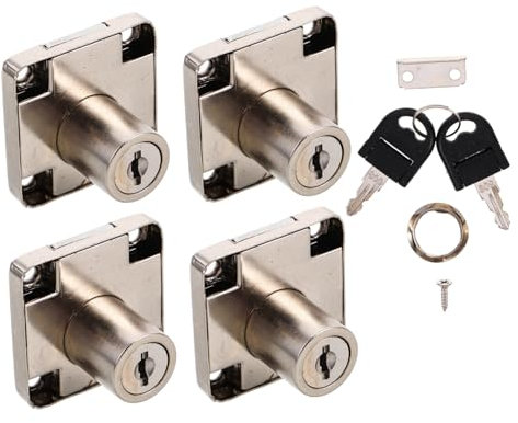 GETAJGHSD 4sets Desk Drawer Lock Cabinet Key Locks Replacement for Office Home Mailbox Toolbox Sturdy Secure Easy Installation