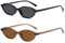 D Lolylad Retro Oval Sunglasses for Women - Small Cat Eye Sun Glasses UV protection(2 Pcs)