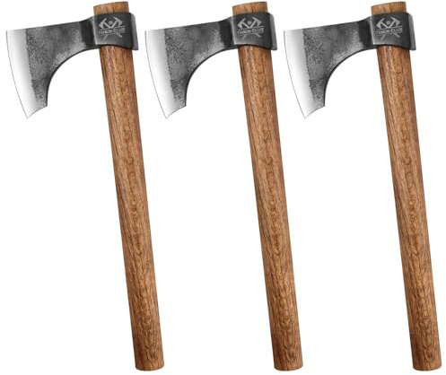 Throwing Axe Set, 3 Pack 16.5 Throwing Tomahawk with 1065 High Carbon Steel & Hickory Wooden Handle, Perfect for Axe Throwiing Game for Backyard, Competition and Recreation
