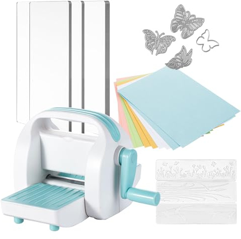 CraftGenes Mini Die Cutting Machine, 3 Embossing Machine for Scrapbooking & Card Making, Feeding Slot – Compact Craft Tool for Paper Crafts