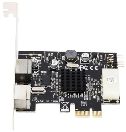 Ylwxzenith PCIe to PS/2 Adapter Card with MCS9990CV Chip, Built in USB2.0 Pin, Supports 2 Ports for PS/2 Keyboard and, Stable and Durably Expansion Card for PC