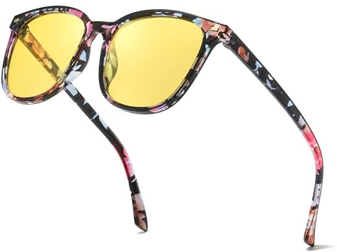 LVIOE Night Driving Glasses Womens Polarised Lenses, Anti-Glare Headlight Protection, Ensure Night Vision