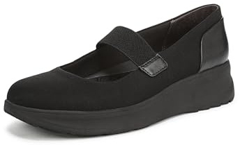 LifeStride Women's Reflection Mary Jane Flat, Black/Black, 5 UK