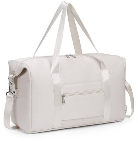 Narwey Ryanair Handgepäck Tasche 40x30x20 Ryanair handgepäck 40x20x25 Reisetasche Handgepäck Faltbare Kabinentasche Weekender Sporttasche Klein Reisetasche Damen Herren 20L (Beige)
