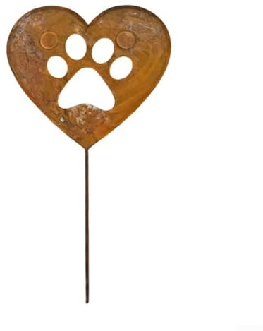GLFLOW Vintage Metal Heart Garden Stake Ornament Rustic Outdoor Yard Art Decoration for Patio Lawn Flowerbed