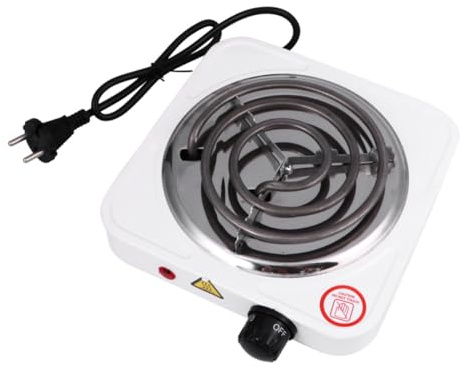 POPETPOP Estufa Portátil Eléctrica con Quemador Ajustable para Camping y Hogar Diseño Antivibración y Protección contra Sobrecalentamiento para