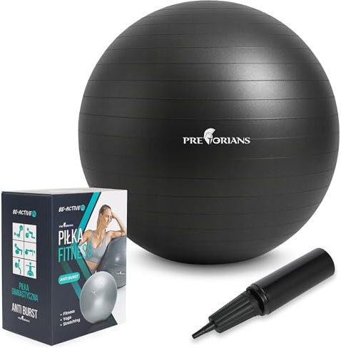 PRETORIANS Gymnastikball 65 cm, Sitzball mit Pumpe, Pilates Ball, Anti-Burst System, Yogaball, rutschfest, Ball für Schwangerschaft, Geburtsball, Sitzball für Büro und Zuhause, Fitness, Yoga