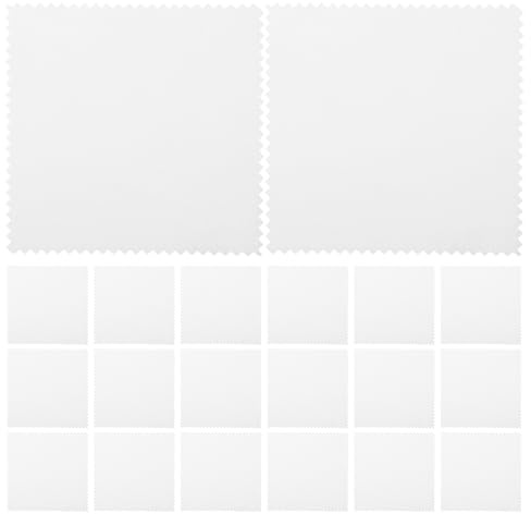 Abaodam Chiffon de Polissage Blanc en Daim pour Bijoux et Écrans, Portable, Lot de 50 Pièces pour Nettoyage Doux