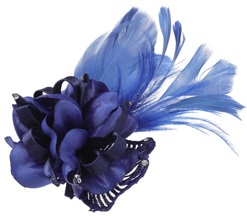 Supvox Blumen Brosche Pin aus Stoff in Blau Elegante Dekorative Anstecknadel für Kleidung als Haarschmuck für Hochzeitsfeier und Jubiläum